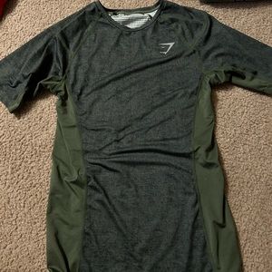 Green Gymshark compression tee medium